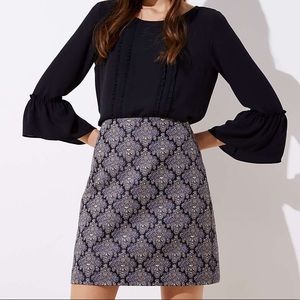 NWOT LOFT Medallion Jacquard Shift Skirt